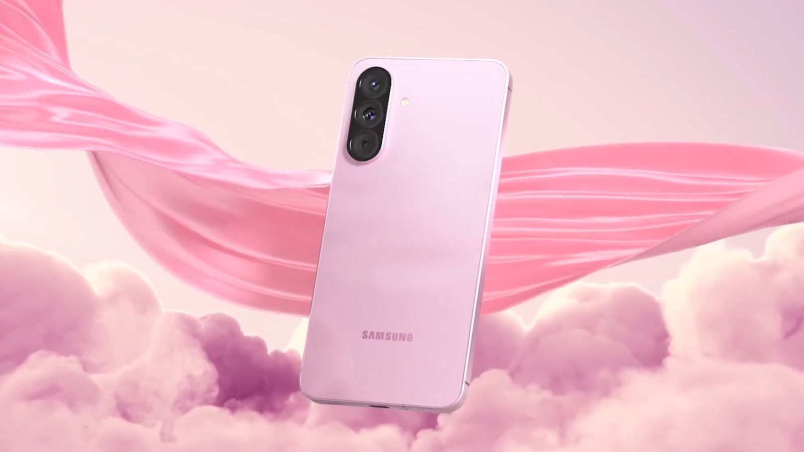 Samsung Galaxy A56 from the back in pink colourway Samsung Galaxy A56 from the back in pink colourway