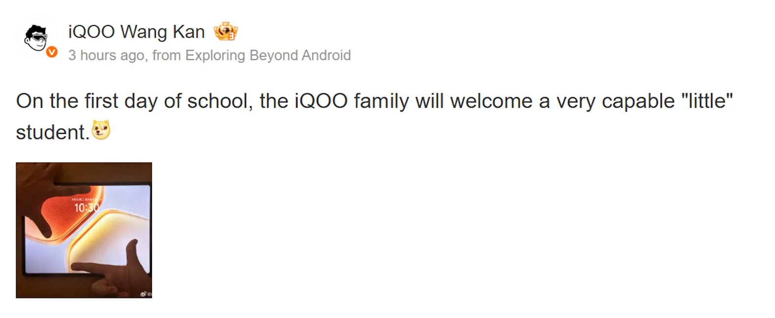 iQOO Pad Ultra teased