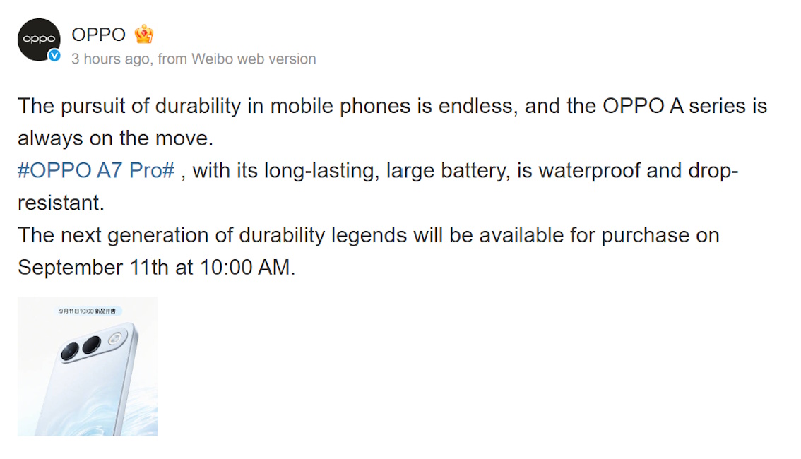 Oppo A7 Pro launch date announced for China