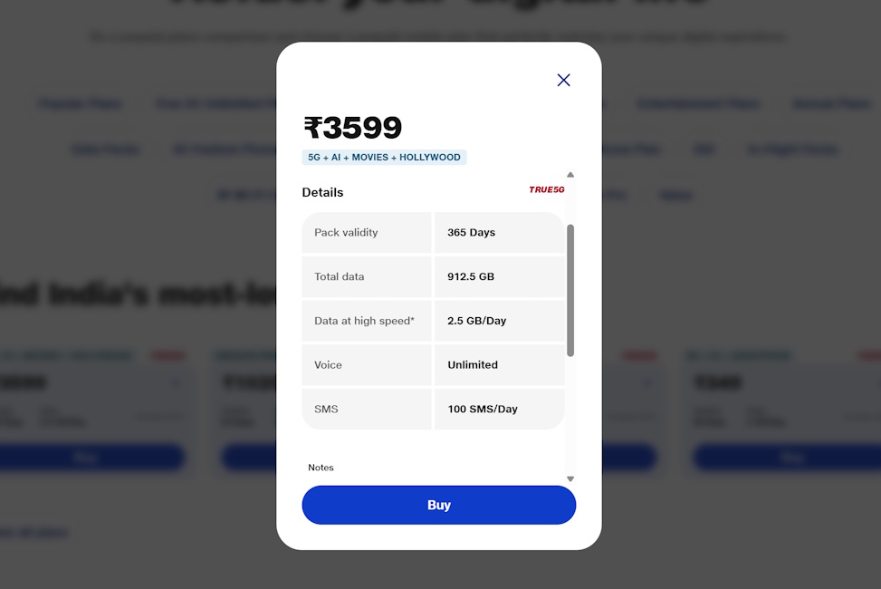 Jio Rs 3,599 annual prepaid plan benefits and features Jio Rs 3,599 annual prepaid plan benefits and features