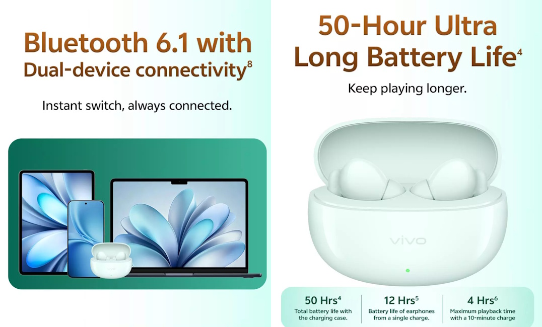 Vivo Buds TWS comes with Bluetooth 6.1 and 50 hours battery life