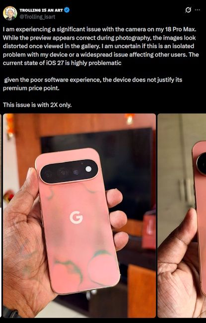 iOS 27.0.1 update fixes colour artifact issue on iPhone 18 Pro models iOS 27.0.1 update fixes colour artifact issue on iPhone 18 Pro models