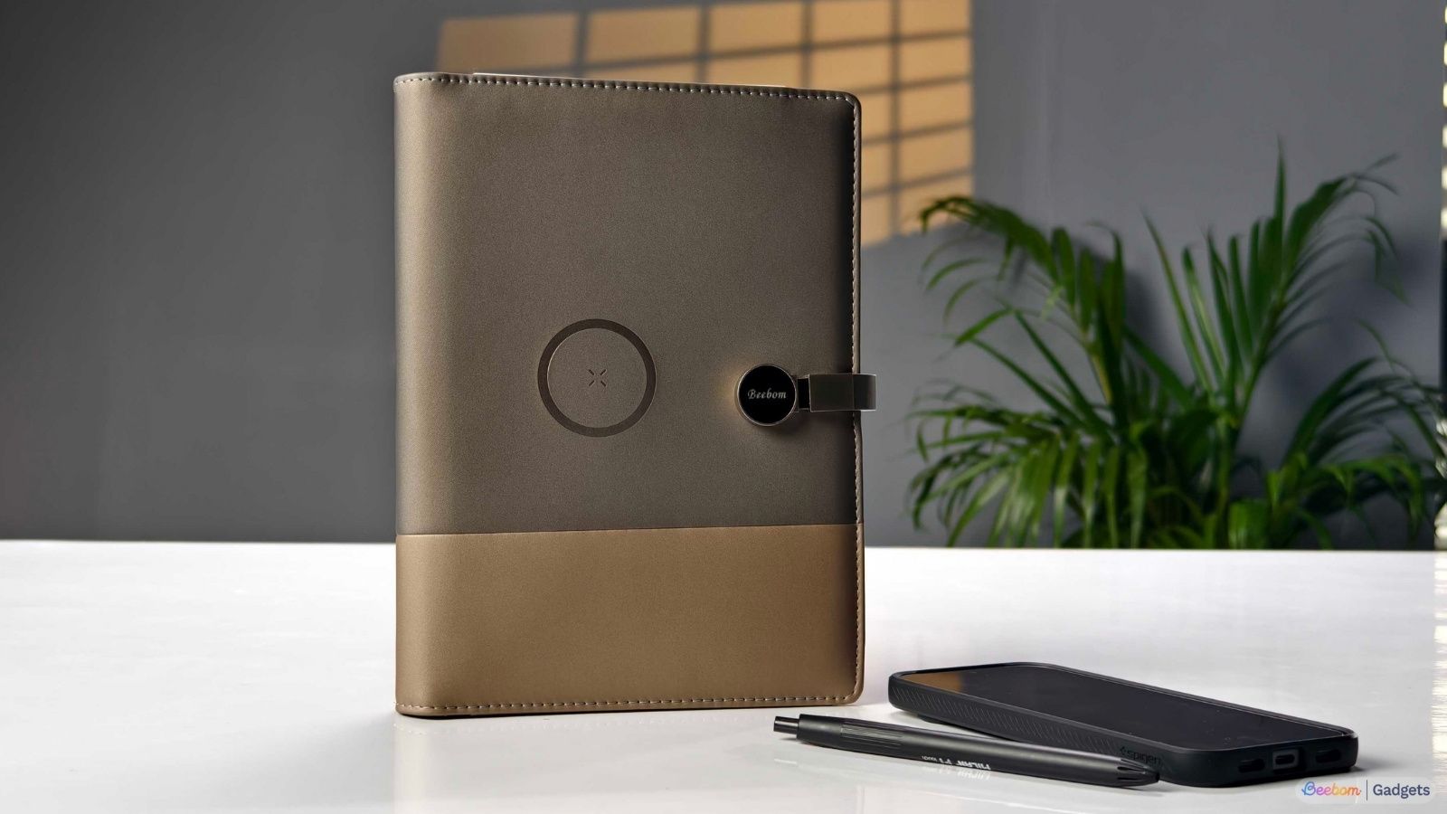 Smart Notebook standing upright on a table