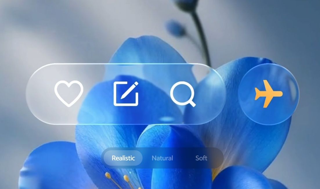 Translucent material with three levels on Vivo OriginOS 7