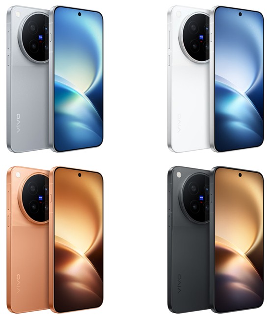 Vivo X500 Pro Max smartphone in different colourways