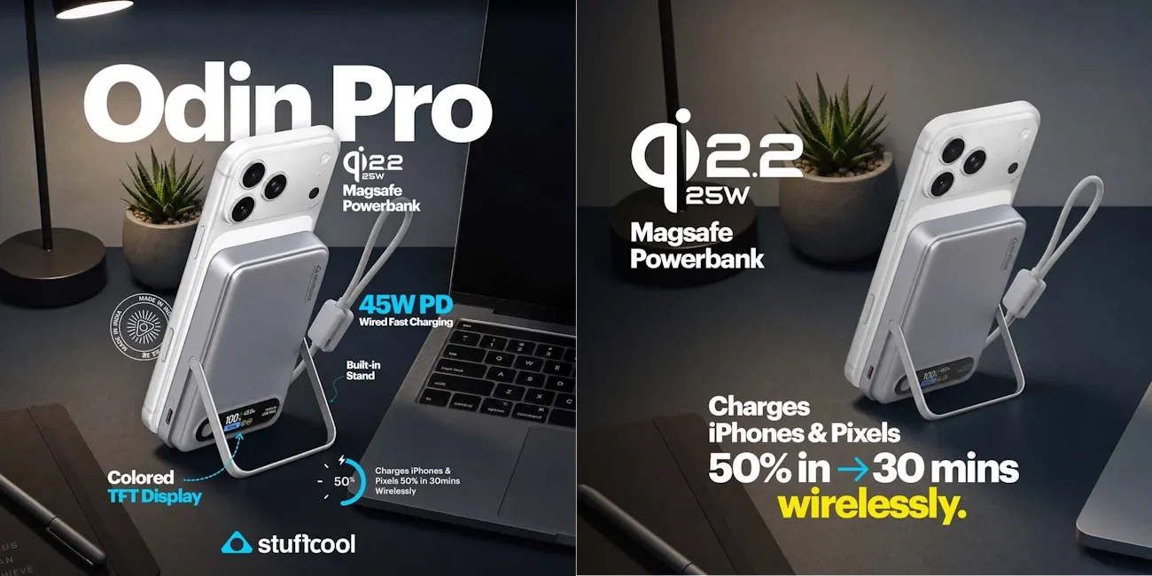 Stuffcool Odin Pro supports 25W Qi2.2 magnetic wireless charging Stuffcool Odin Pro supports 25W Qi2.2 magnetic wireless charging