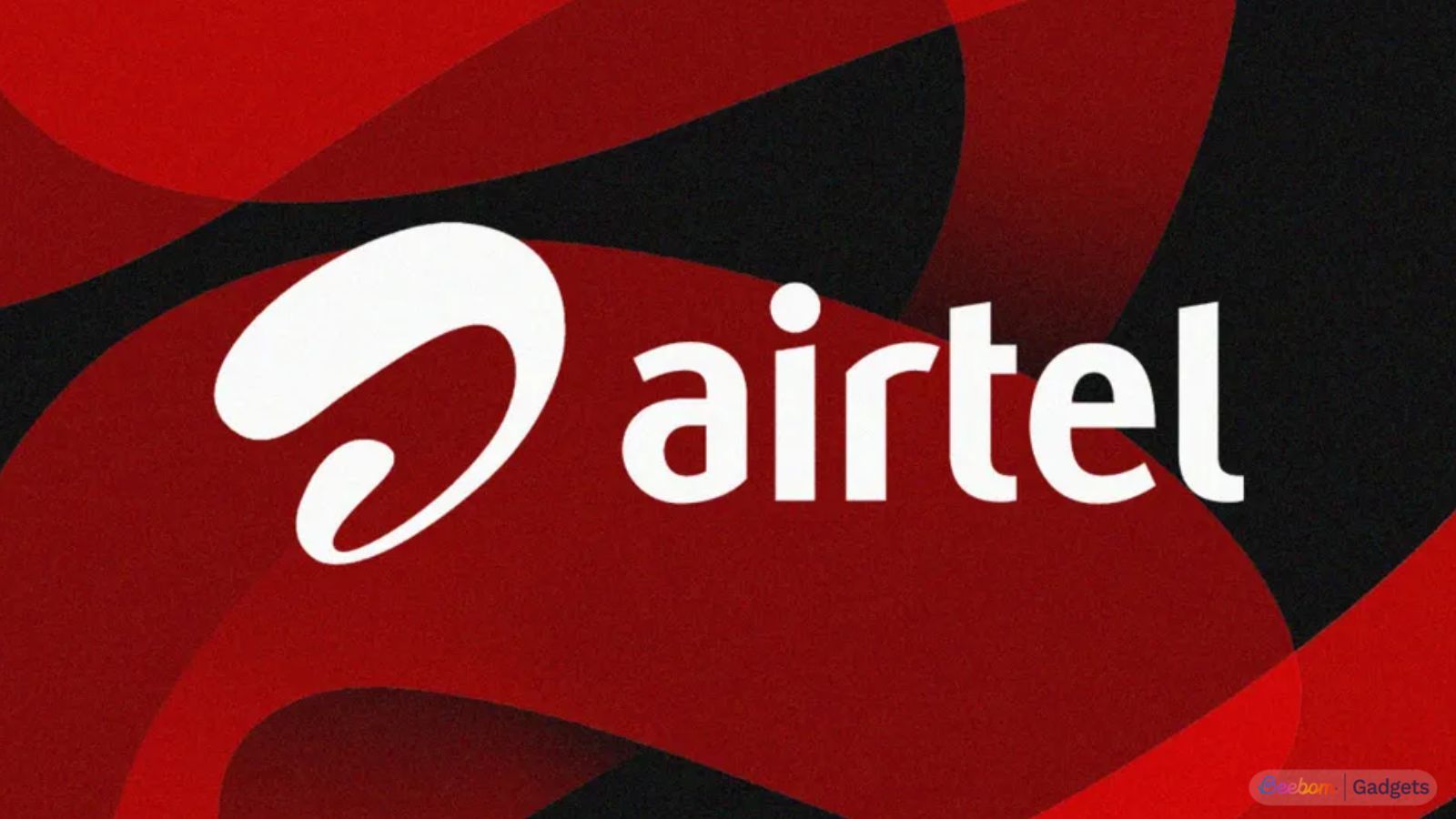 Airtel logo on a black and red abstract background Airtel logo on a black and red abstract background