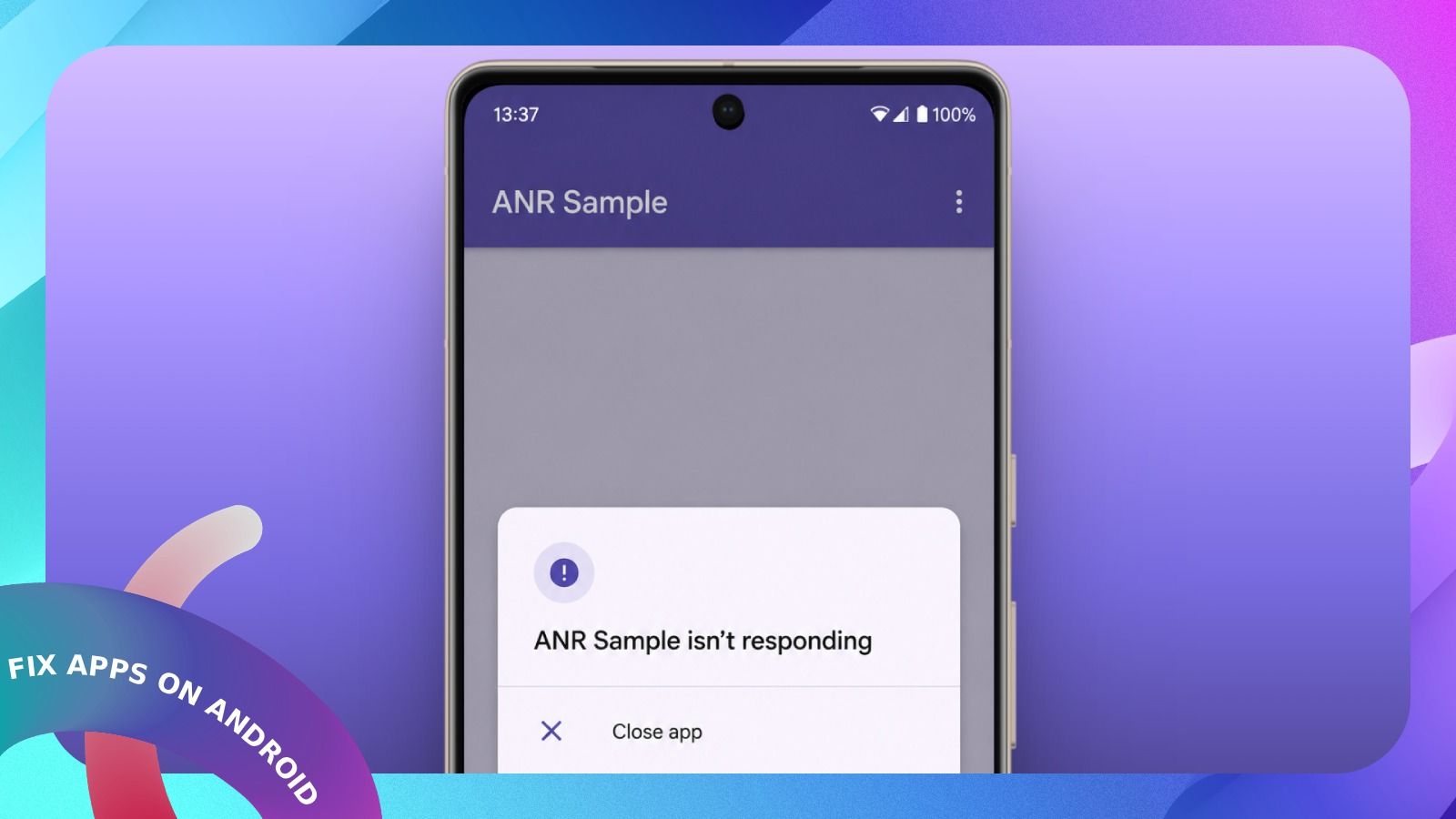dialog of app is not responding on an android phone