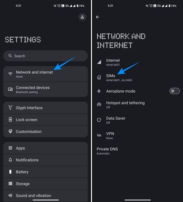 Android's Network and Settings page that houses APN settings Android's Network and Settings page that houses APN settings