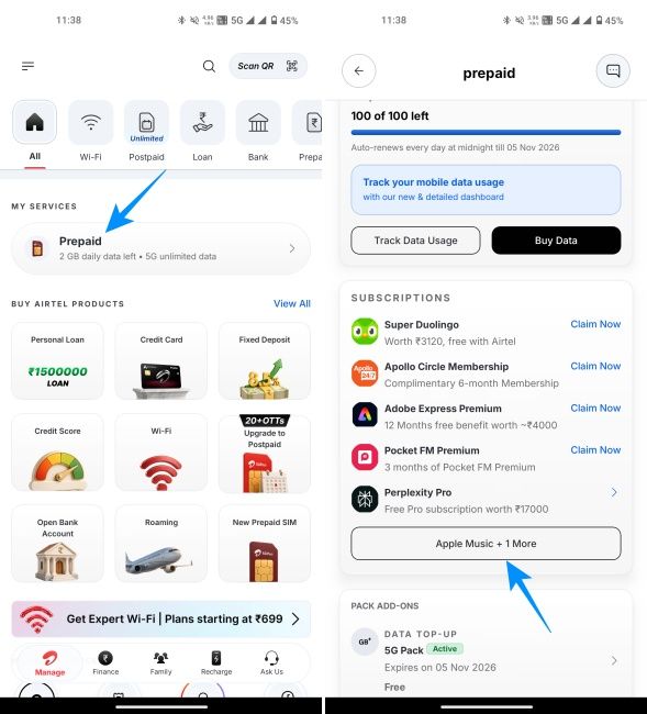 Claiming Apple Music 6-month free subscription on Airtel app Claiming Apple Music 6-month free subscription on Airtel app