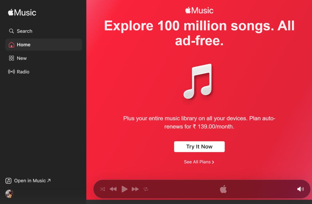 Subscribing to Apple Music from Apple Music website Subscribing to Apple Music from Apple Music website