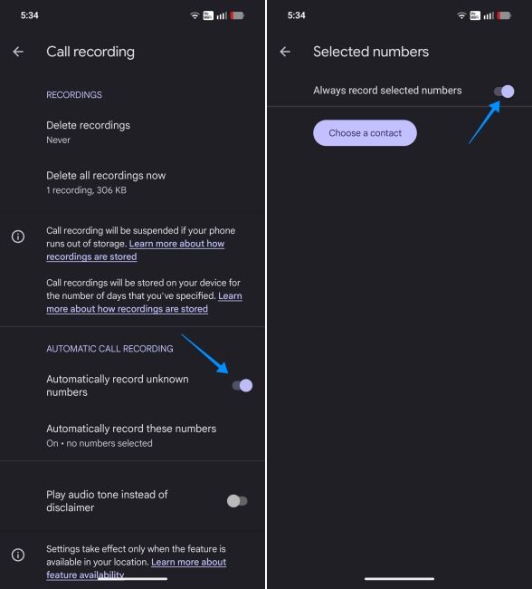 screenshot from an android phone showing how to auto record calls in google phone app screenshot from an android phone showing how to auto record calls in google phone app