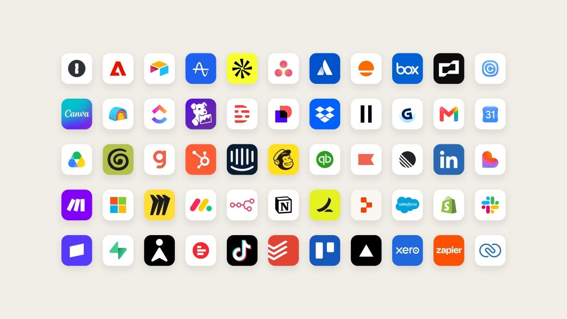 an image showing icons of apps and connectors supported by claude duet