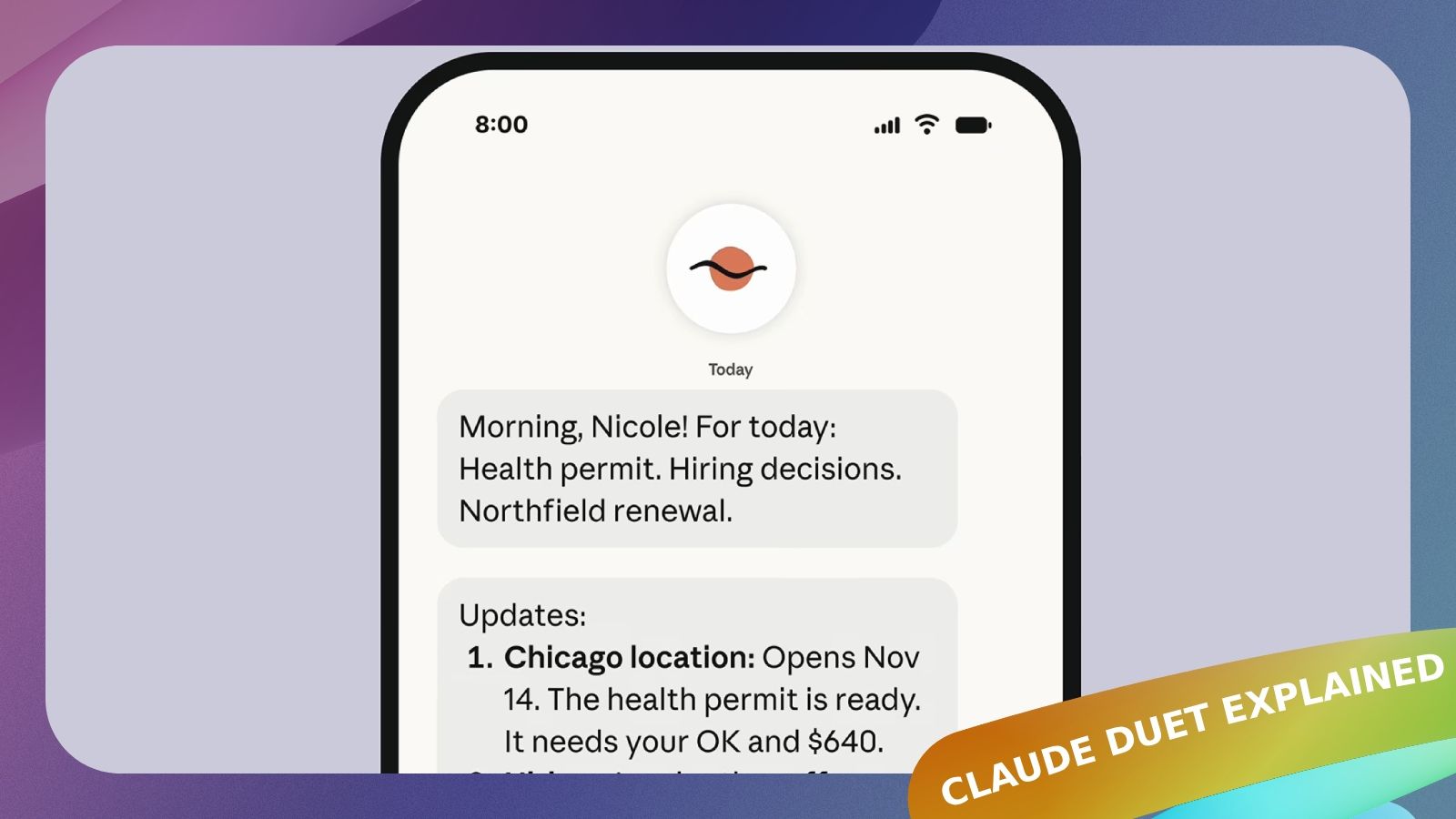 image showing claude duet morning briefing