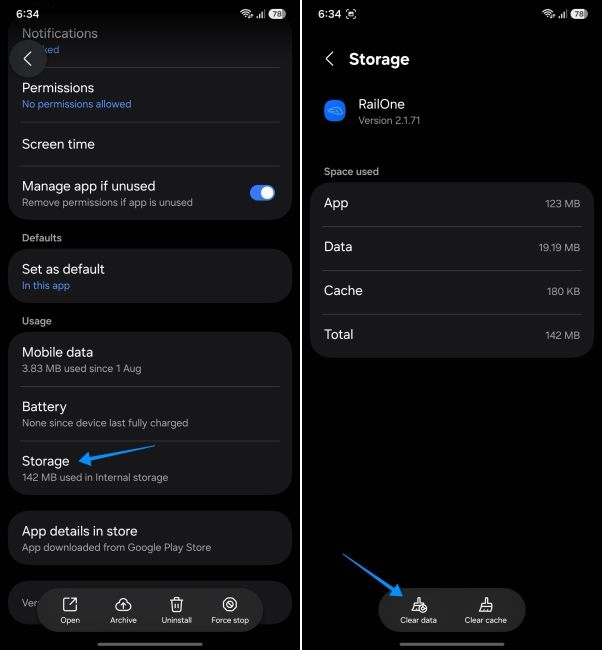 a screenshot from an android phone showing how to clear app data a screenshot from an android phone showing how to clear app data
