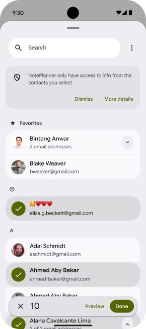 Contact Picker Android in action