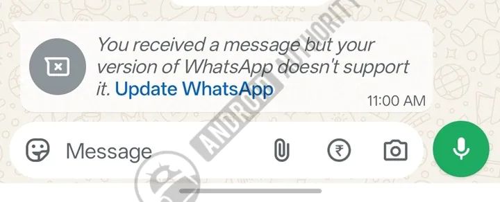 WhatsApp can't display message not supported WhatsApp can't display message not supported