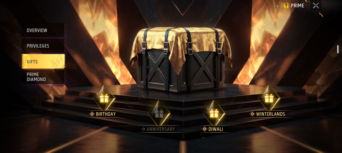 Free Fire India Diwali gift page screenshot Free Fire India Diwali gift page screenshot