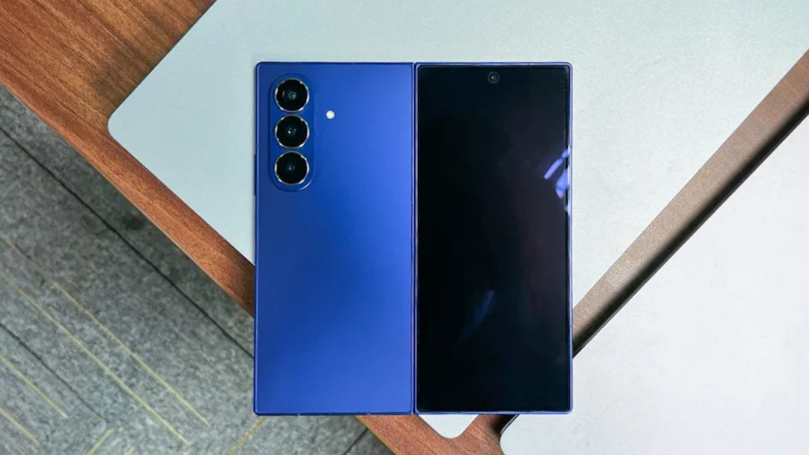 Samsung Galaxy Z Fold 7 back design showcased while unfolded