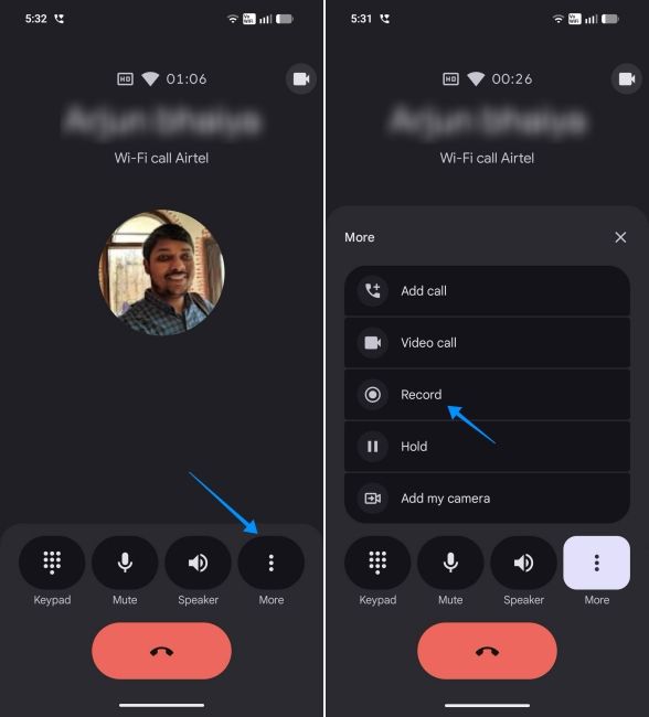 screenshot from an android phone showing how to record calls using the google phone app screenshot from an android phone showing how to record calls using the google phone app