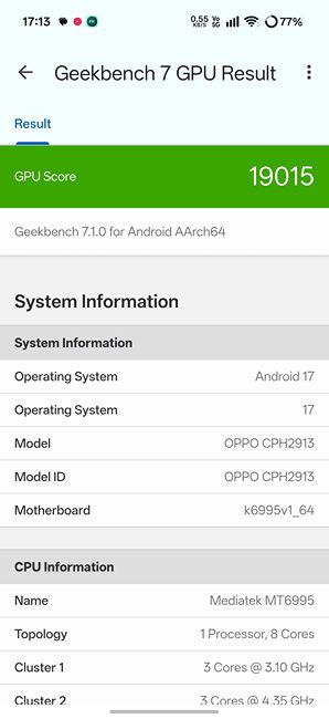 Oppo Find X10 Pro Max GPU score Oppo Find X10 Pro Max GPU score