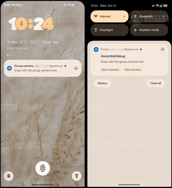 Google Photos Group Camera active notification Google Photos Group Camera active notification