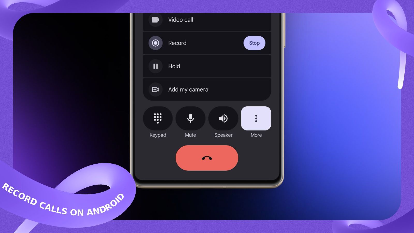 image showing call recording UI on android