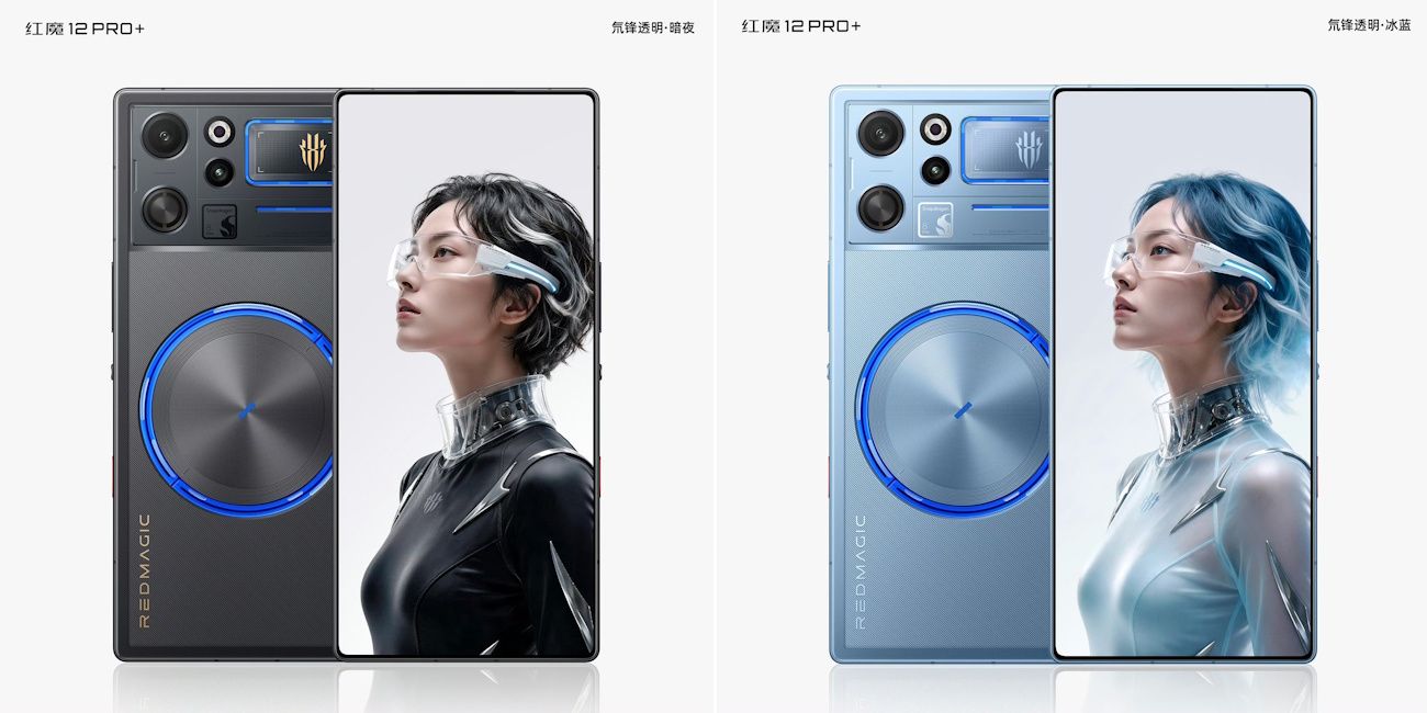 RedMagic 12 Pro+ in Transparent Dark Night and Ice Blue colour options RedMagic 12 Pro+ in Transparent Dark Night and Ice Blue colour options