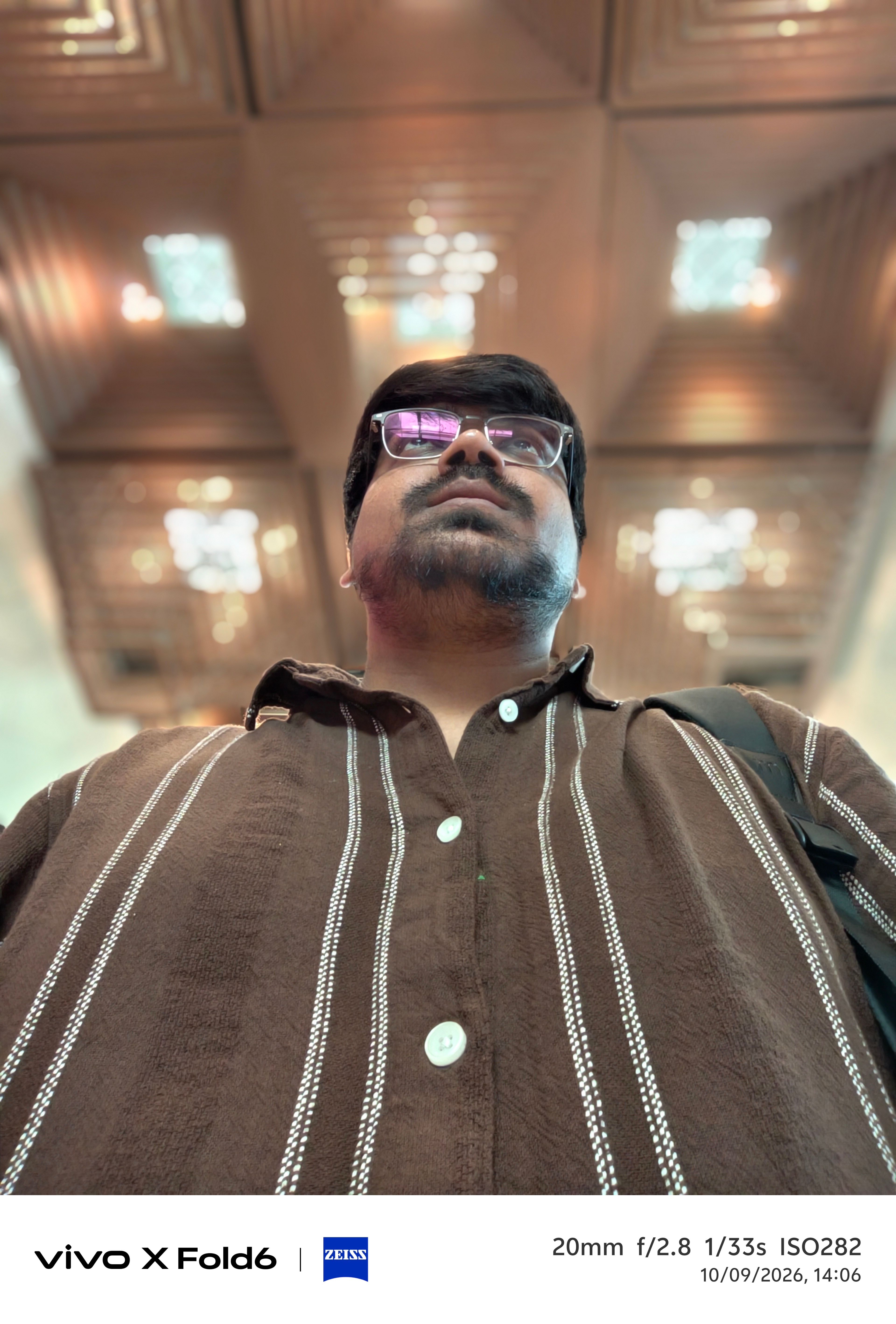 Vivo X Fold 6 indoors portrait selfie from down angle