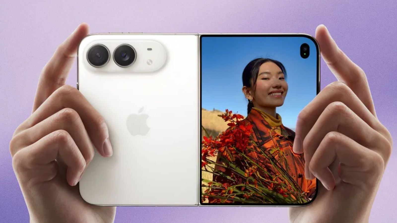 iPhone Duo in Star White colourway showcased while in hand iPhone Duo in Star White colourway showcased while in hand