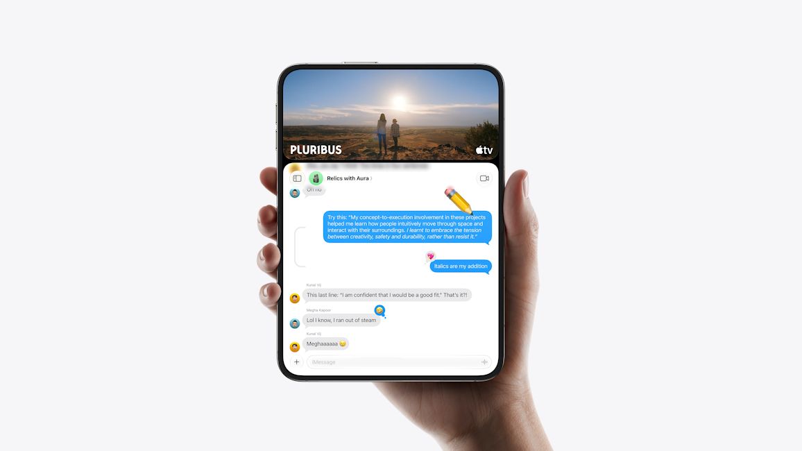 iPhone Duo display showcased while it's in hand