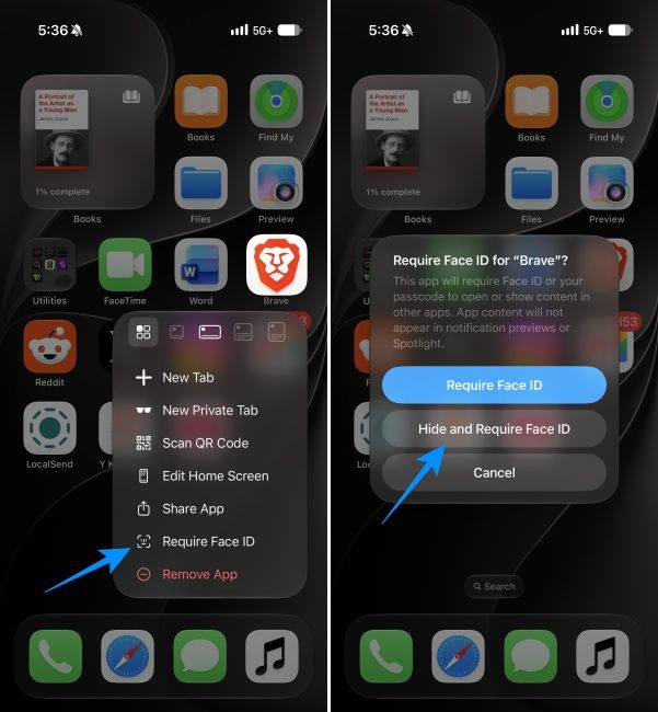 Moving apps to the Hidden folder on iPhone
