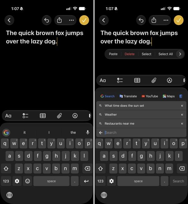 Gboard with keyboard layout and Google services on iPhone Gboard with keyboard layout and Google services on iPhone