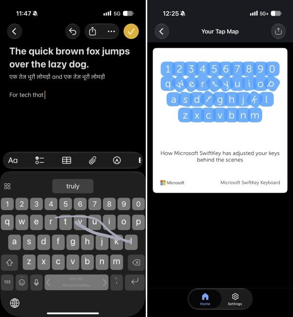 Glide typing and Tap Map stats on SwiftKey keyboard app for iPhone Glide typing and Tap Map stats on SwiftKey keyboard app for iPhone