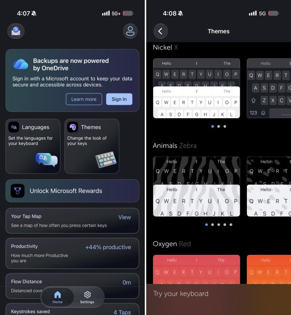 SwiftKey keyboard themes for iPhone