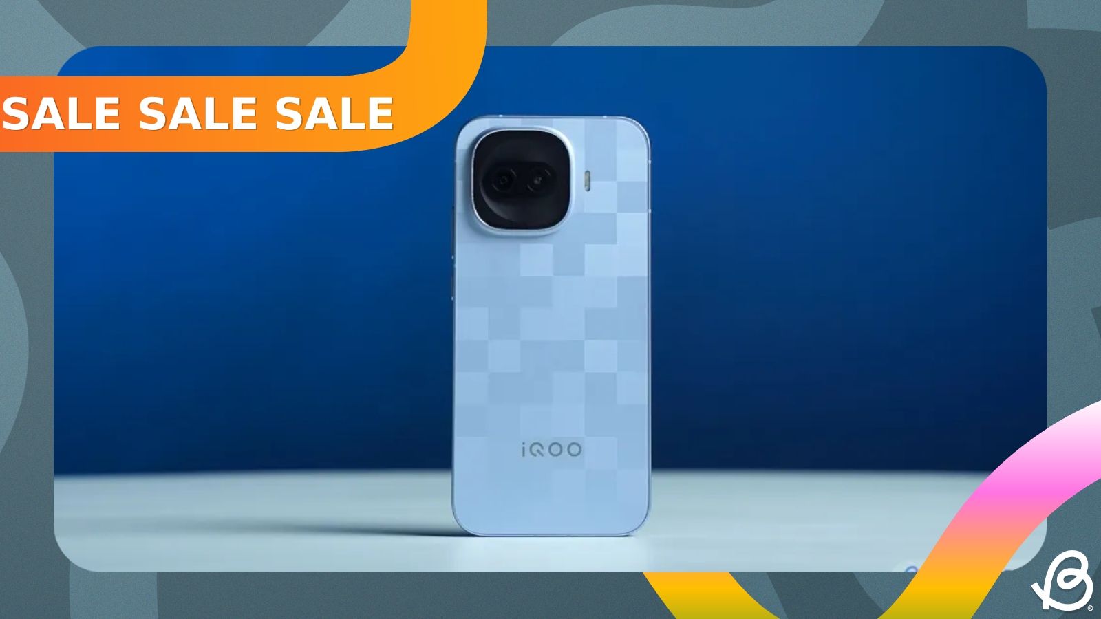 iQOO 15R deal banner showcasing the phone's back design in blue colourway