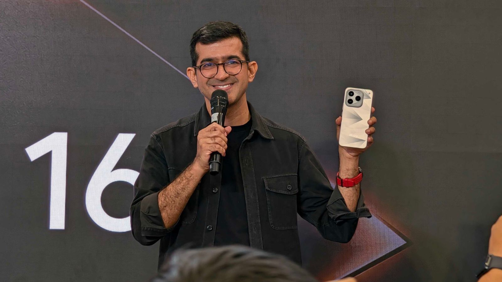 Nipun Marya holding the iQOO 16 in his hand Nipun Marya holding the iQOO 16 in his hand