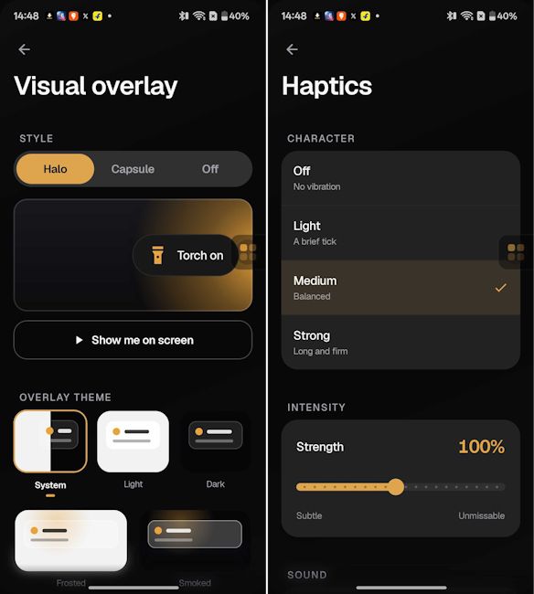 Kea app haptic personalisation Kea app haptic personalisation