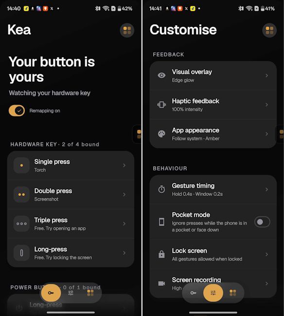 Kea app home screen interface Kea app home screen interface