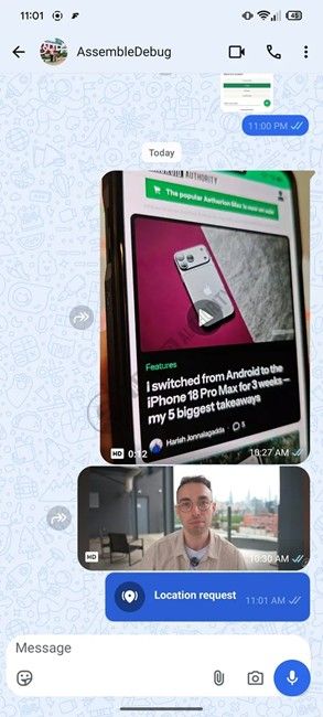 WhatsApp Location requested WhatsApp Location requested
