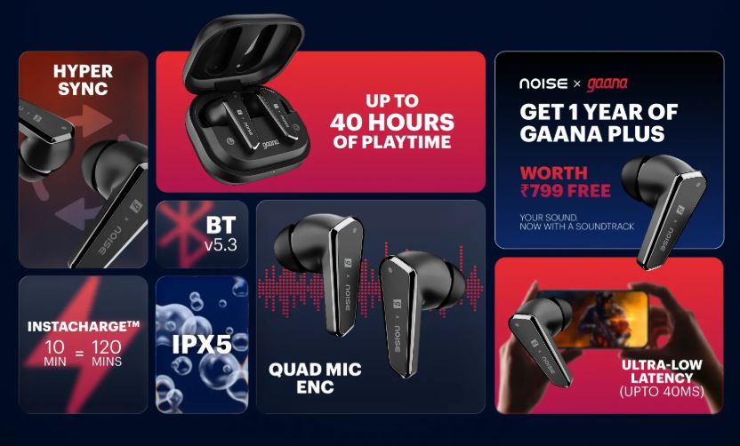 Noise Buds R1 Gaana Edition specs