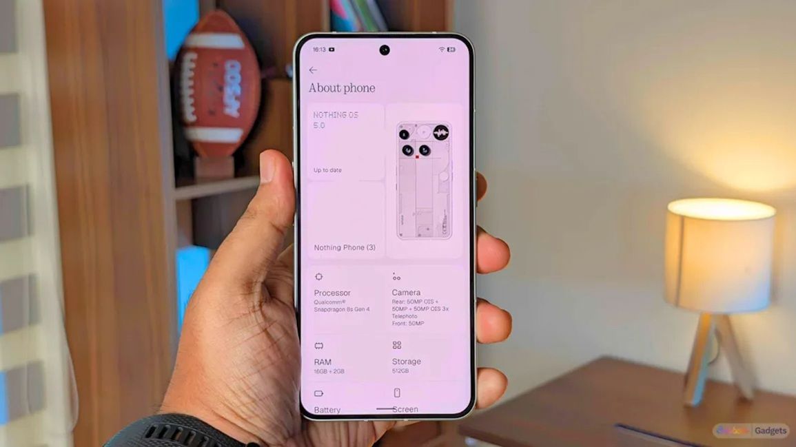 nothing phone showing nothing os 5.0 update while in hand