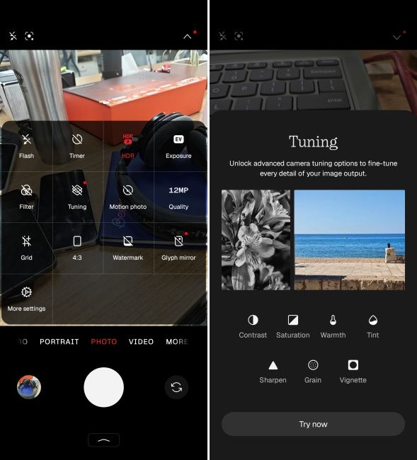 New Tuning feature on Nothing OS 5.0 camera app