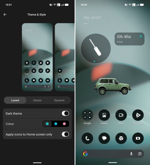 Translucent theme on Nothing OS 5.0