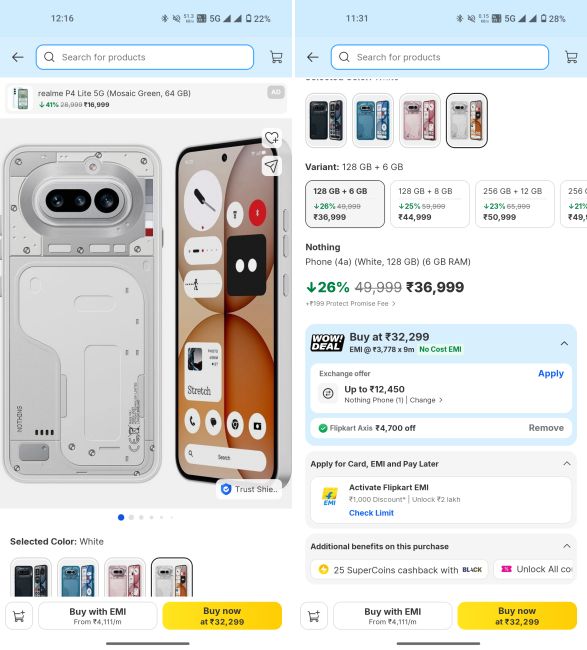 Nothing Phone 4a at discounted price on Flipkart Big Billion Days sale Nothing Phone 4a at discounted price on Flipkart Big Billion Days sale
