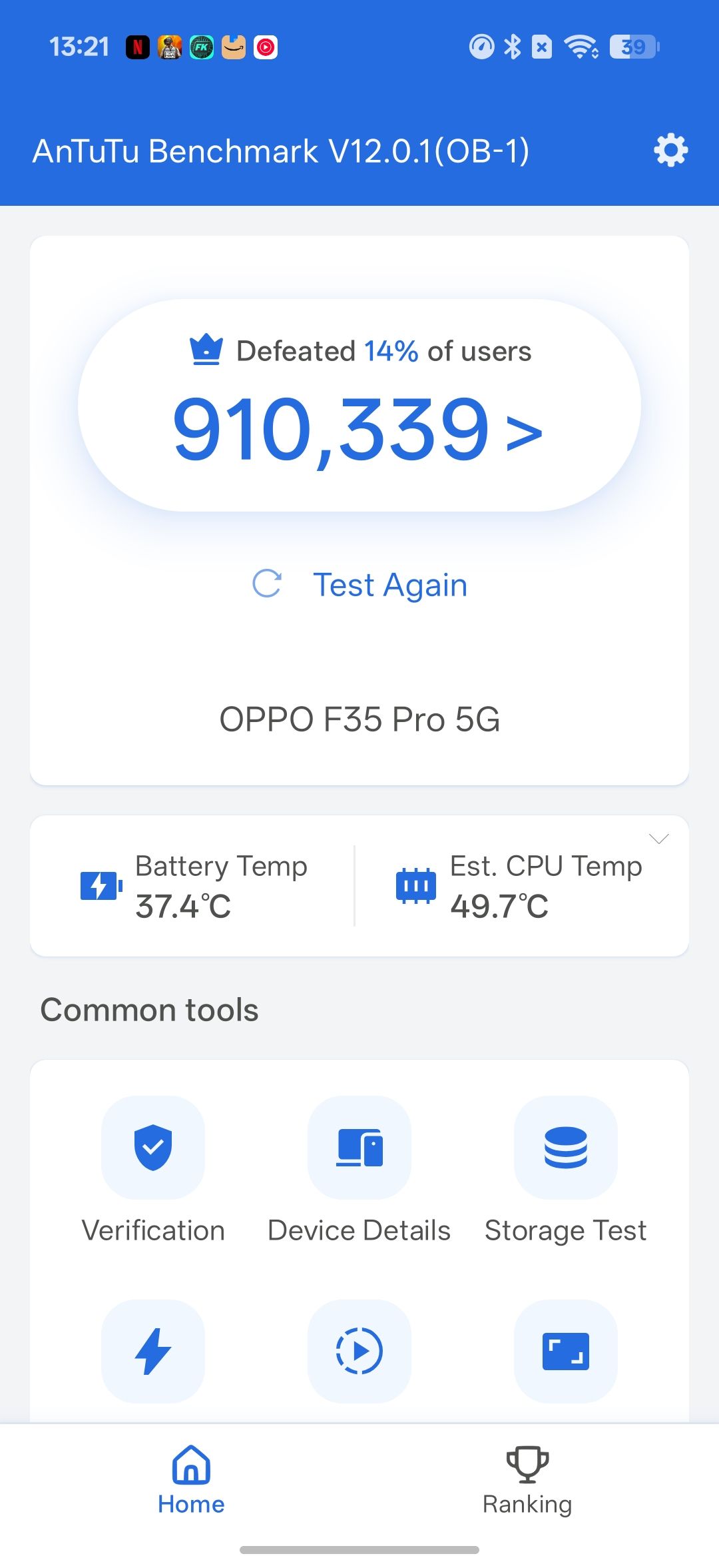 Oppo F35 Pro AnTuTu test