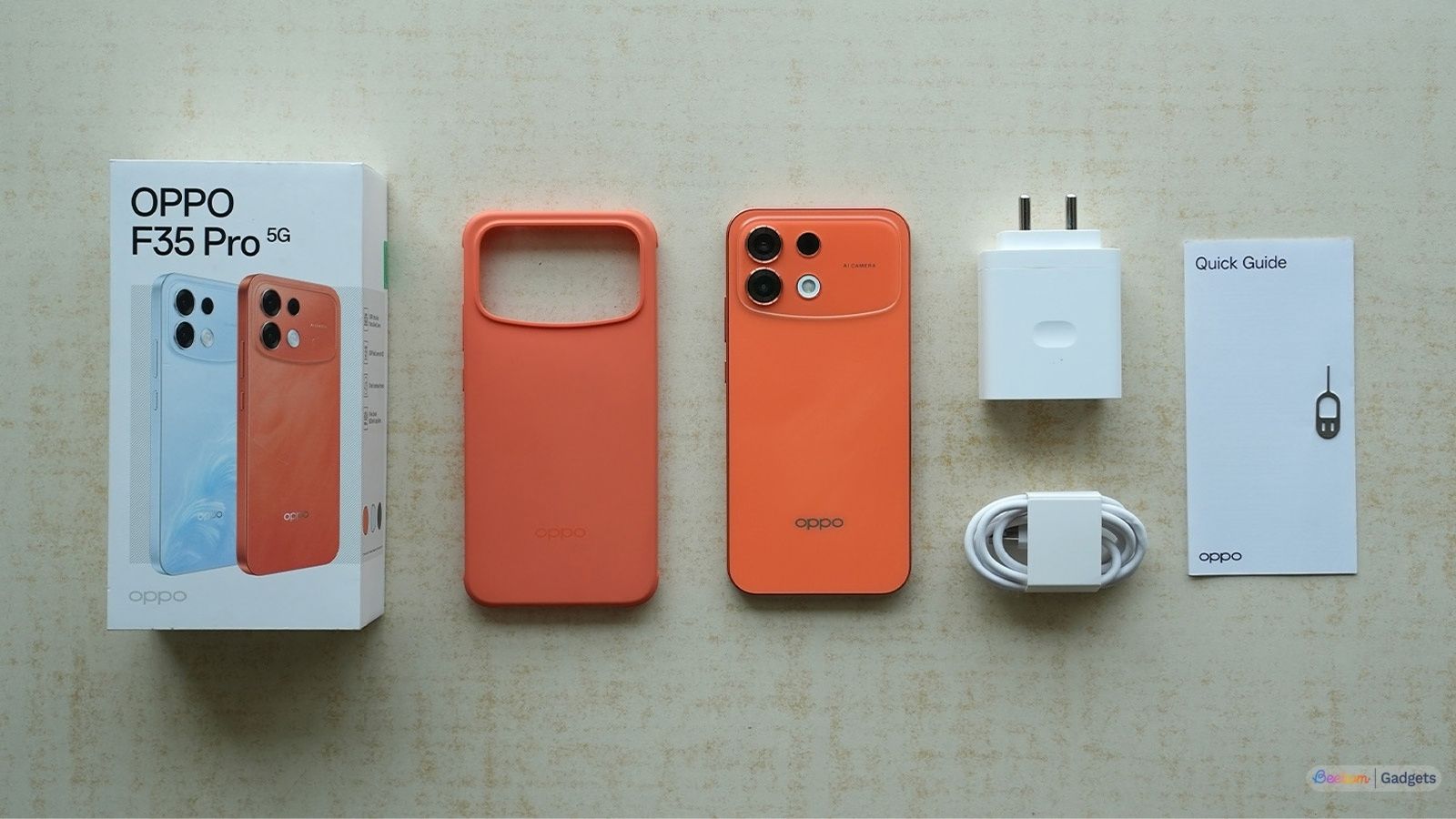 Oppo F35 Pro box contents showcased
