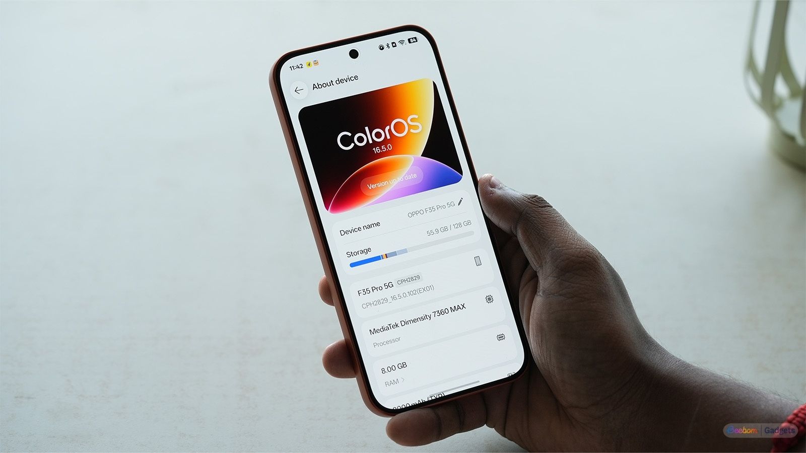 Oppo F35 Pro ColorOS software page showcased