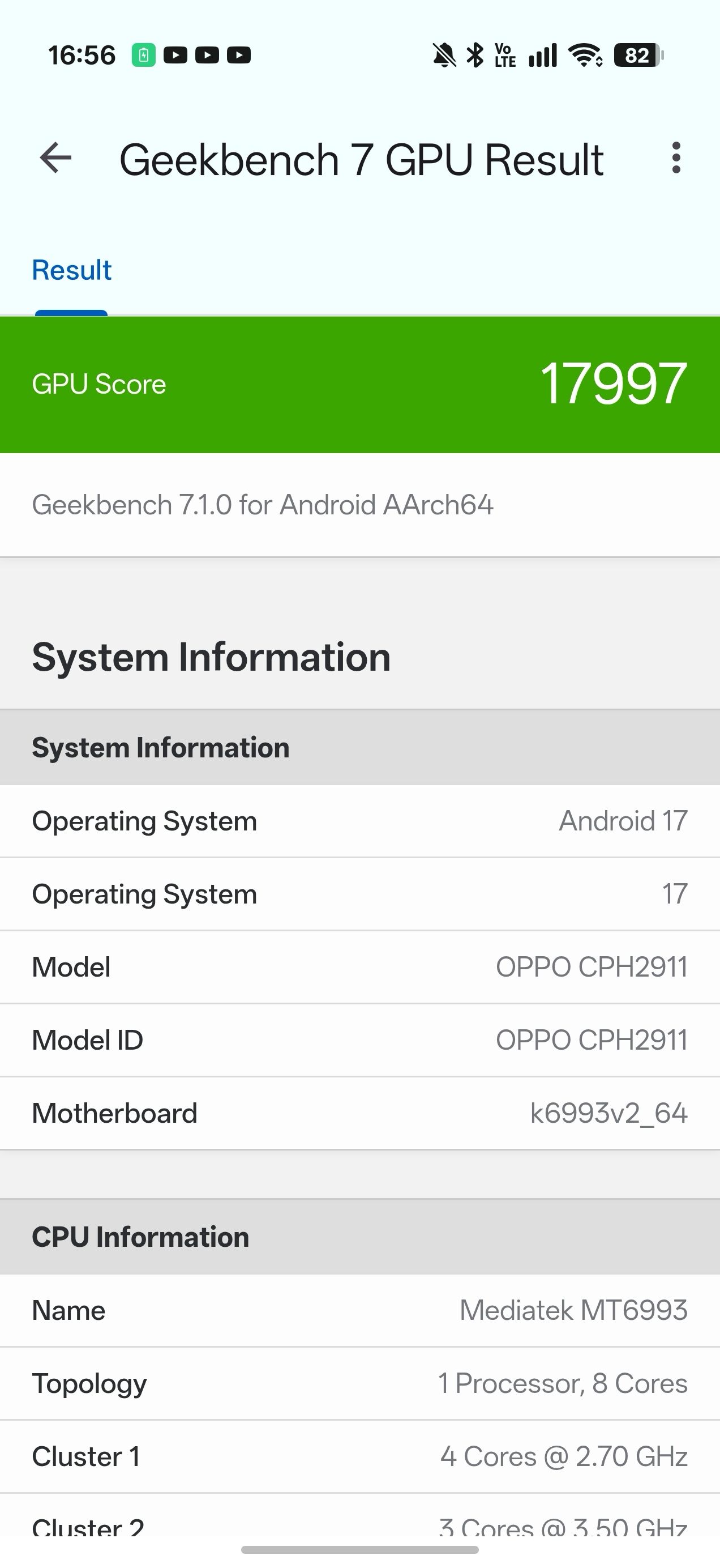 Oppo Find X10 Geekbench GPU Benchmark