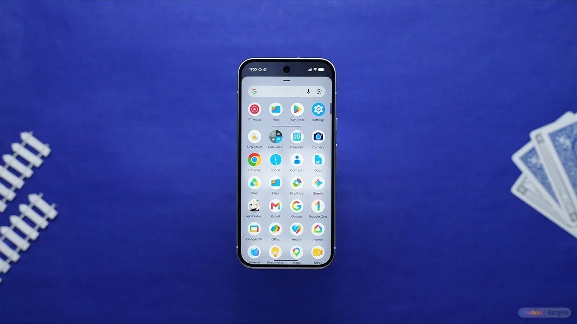 image showing android UI on a pixel phone with blue background